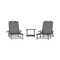 Merrick Lane Gaylord 3-Piece Adirondack Chairs/Table Set for Indoor/Outdoor Use with 2 Adjustable Lounge Chairs with Cup Holders and Folding Side Table